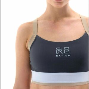 P.E Nation Gray and Tan Sports Bra
